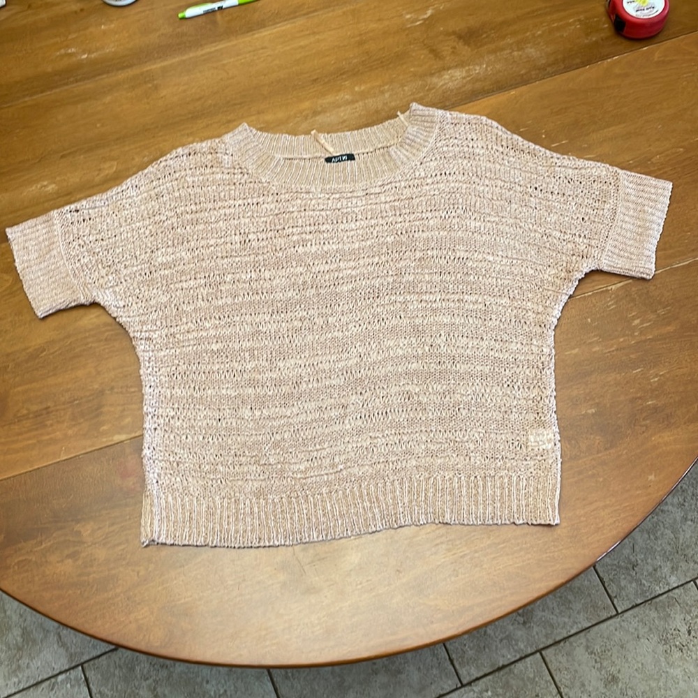Apt. 9 Blush Pink Crochet Top -Large